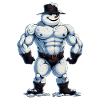 ok… a bodybuilder snowman…