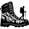 Drawing Hiker Mountain Hiking Shoe