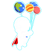 Astronaut Holding Planet Ballons Sonnensystem