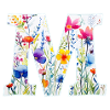 Buchstabe M, Monogramm, Tiermuster