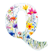 Buchstabe Q, Monogramm, Blumenmuster