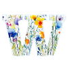 Buchstabe W, Monogramm, Blumenmuster