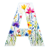 Buchstabe A, Monogramm, Blumenmuster