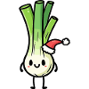 Kawaii Lauch mit Weihnachtsmütze