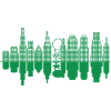 City Skyline + Tree - Green