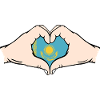 Kazakhstan Heart Shape with Hands