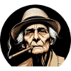 Old woman smoking cigar