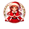 Weihnachtsmann-Mädchen-Illustration Lustige Weihnachten