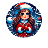 Weihnachtsmann-Mädchen-Illustration Lustige Weihnachten
