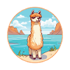 Alpaca Acquerello Cartone Animato Kawaii Clipart Animale