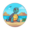 Tartaruga acquerello cartone animato kawaii clipart animale