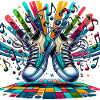 Rhythm Steps: Playful Dancing Sneakers