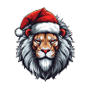 Lion Portrait Christmas