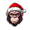 Monkey Portrait Christmas