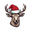 Portrait de cerf Noël