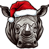 Rhinocéros Portrait Noël