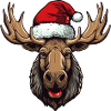 Moose Portrait Christmas