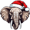 Portrait d’éléphant Noël