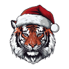 Tiger Head Christmas Xmas