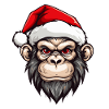 Monkey Head Christmas Xmas
