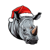 Rhinoceros Head Christmas Xmas