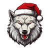 Wolf Head Christmas Xmas