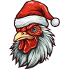 Rooster Head Christmas Xmas