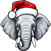 Elephant Head Christmas Xmas