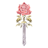 Épée Goth Rose rouge