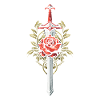 Red Rose Goth Sword