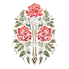 Épée Goth Rose rouge