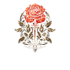 Épée Goth Rose rouge