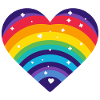 Starry Rainbow Heart