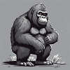 Gorilla crouching