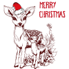 Christmas deer with fawn