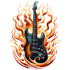 E-Gitarre mit Flammen