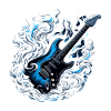 Guitare électrique avec flammes