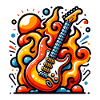 E-Gitarre mit Flammen