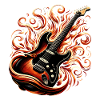 E-Gitarre mit Flammen