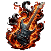 E-Gitarre mit Flammen