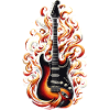 E-Gitarre mit Flammen