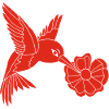 Oiseau butineur rouge