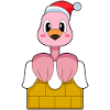 Flamingo Christmas Stone Wall