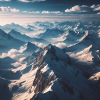 Mountain landscape above the clouds