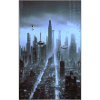 Futuristic cityscape at night
