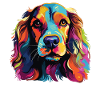 Akvarel farverig cocker spaniel