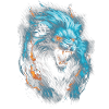 Lion, Fire, Blue, Male