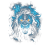 Lion, Fire, Blue, Male