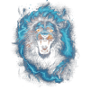 Lion, Fire, Blue, Male