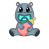 Motif de bébé hippopotame